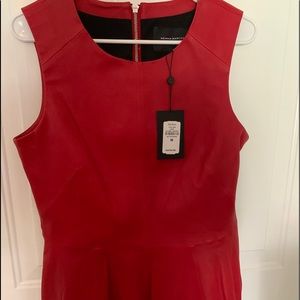 Neiman Marcus Cranberry Leather Shirt